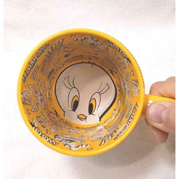 Six Flags Magic Mountain Looney Tunes Tweety Bird YELLOW Ceramic Wide Mug Cup - Picture 8 of 16